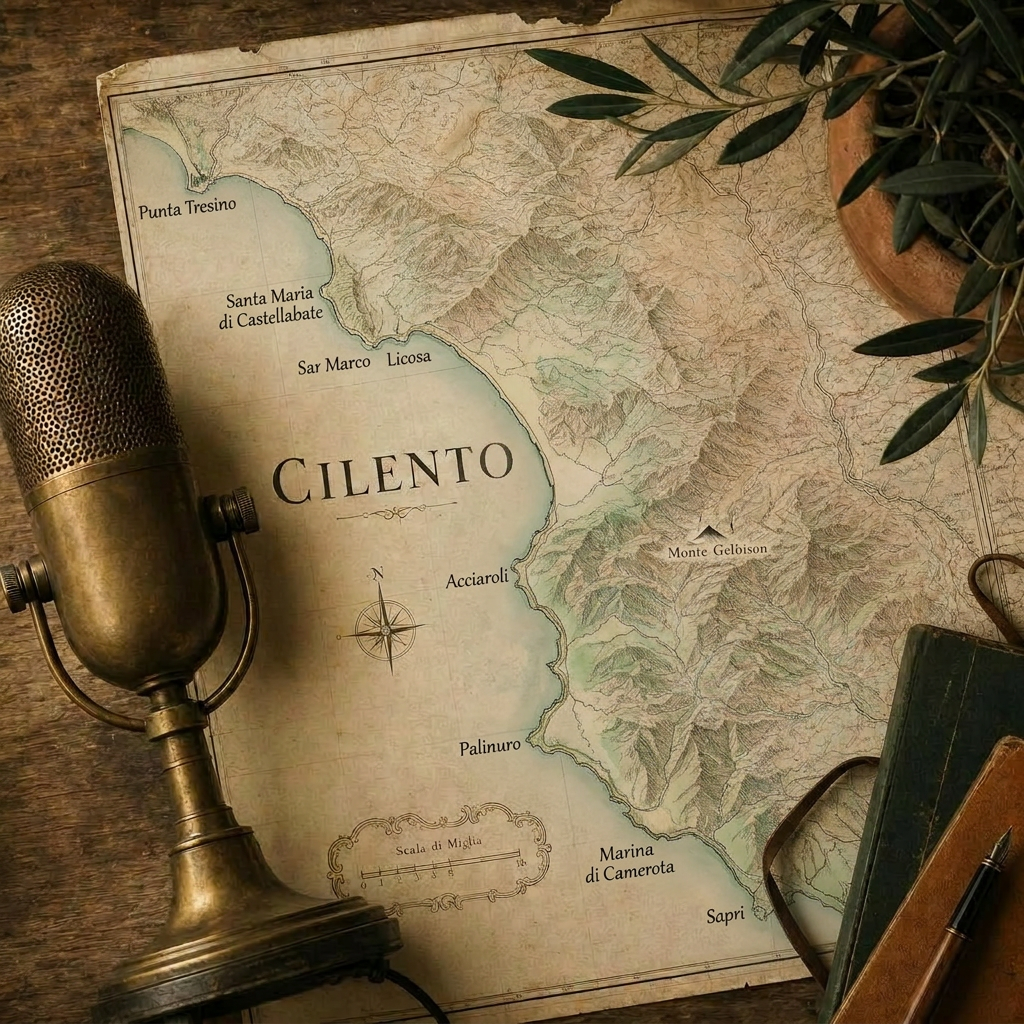 Microfono e mappa del Cilento